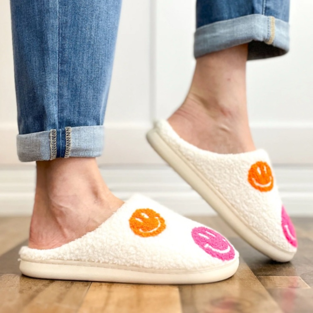 Multi Colored Smiley Face Slippers - Picture 4 of 9
